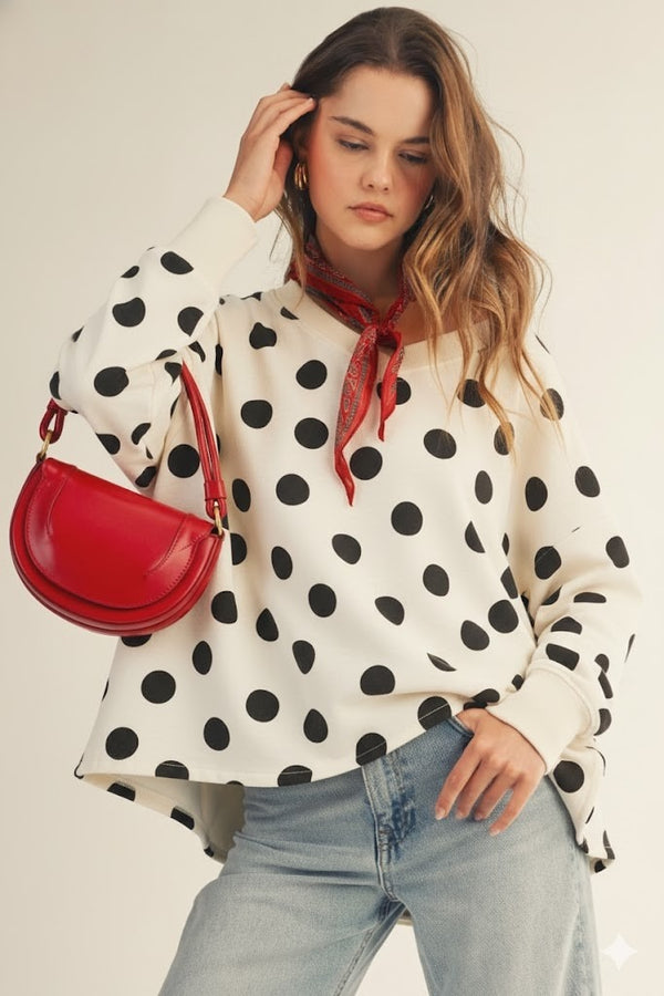 Bohemela Polka Dots V Neck Loose Fit Top - Pack of 8